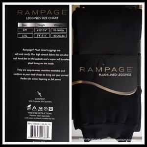 Rampage Accessories - RAMPAGE PLUSH LEGGINGS PANTS STYLE Rampage Accessories - RAMPAGE PLUSH LEGGINGS PANTS STYLE